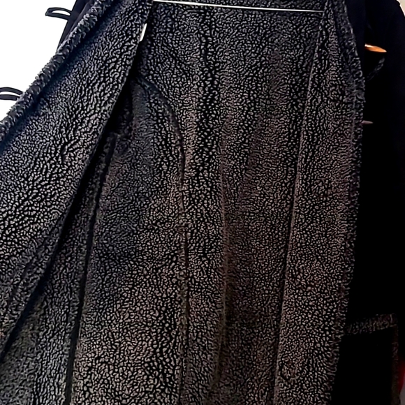 LL Bean Womens Black Duffle Coat Vintage Sherpa Y2K Winter Barn Size Medium 90s - Picture 10 of 10